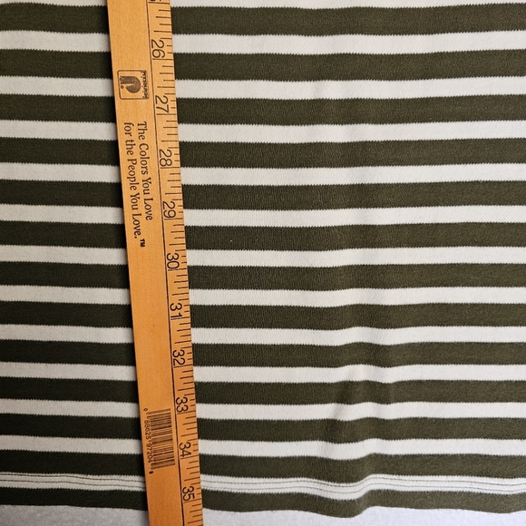 Talbots olive green and White Striped Dress size L petite - Picture 7 of 11